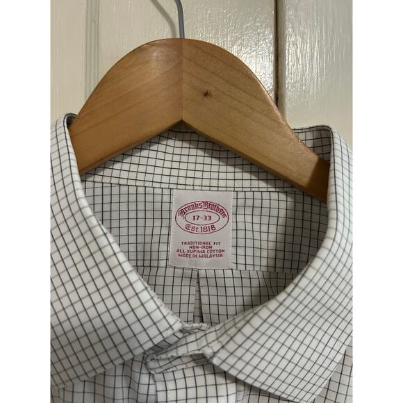 Vintage 90’s Brooks Brithers Traditional Fir Shirt Men 17-33 Tattersall - Picture 2 of 7